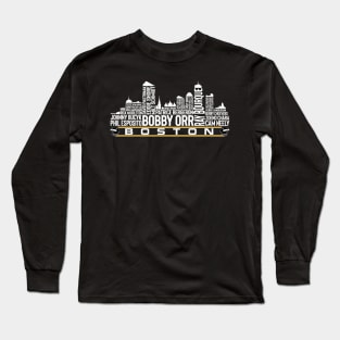 Boston Hockey Team All Time Legends, Boston City Skyline Long Sleeve T-Shirt